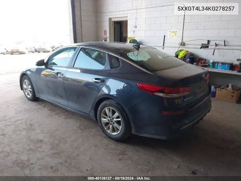 2019 Kia Optima Lx VIN: 5XXGT4L34KG278257 Lot: 40136127