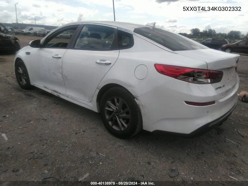 5XXGT4L34KG302332 2019 Kia Optima Lx