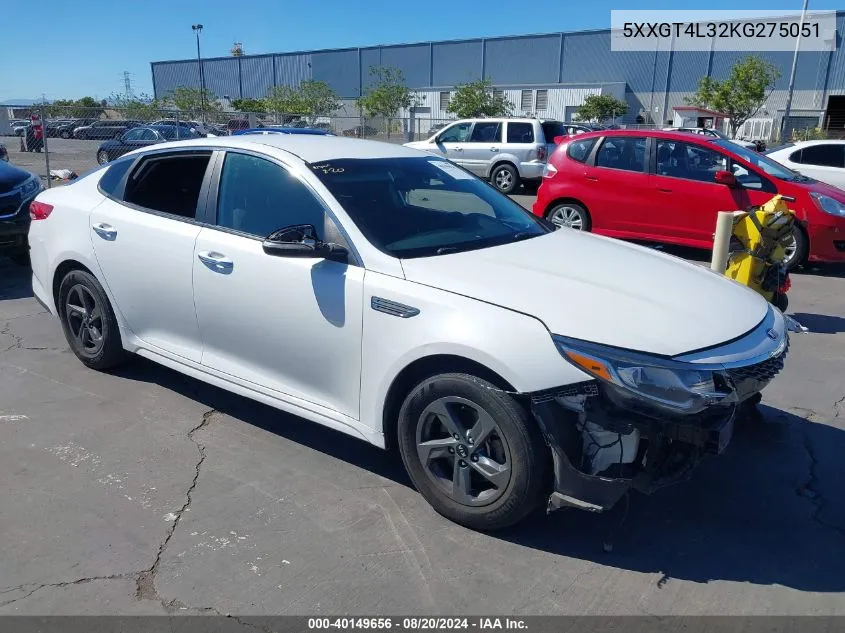 2019 Kia Optima Lx/S VIN: 5XXGT4L32KG275051 Lot: 40149656