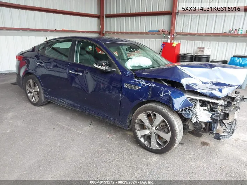 5XXGT4L31KG316916 2019 Kia Optima S