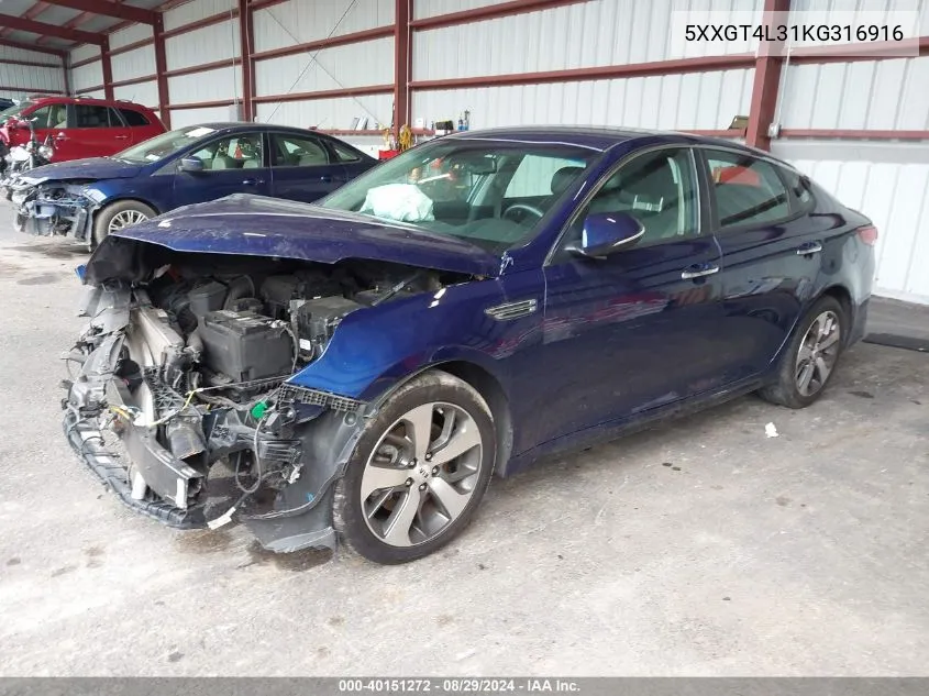 5XXGT4L31KG316916 2019 Kia Optima S