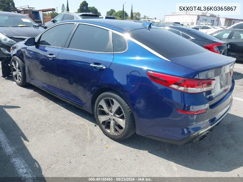 5XXGT4L36KG365867 2019 Kia Optima S