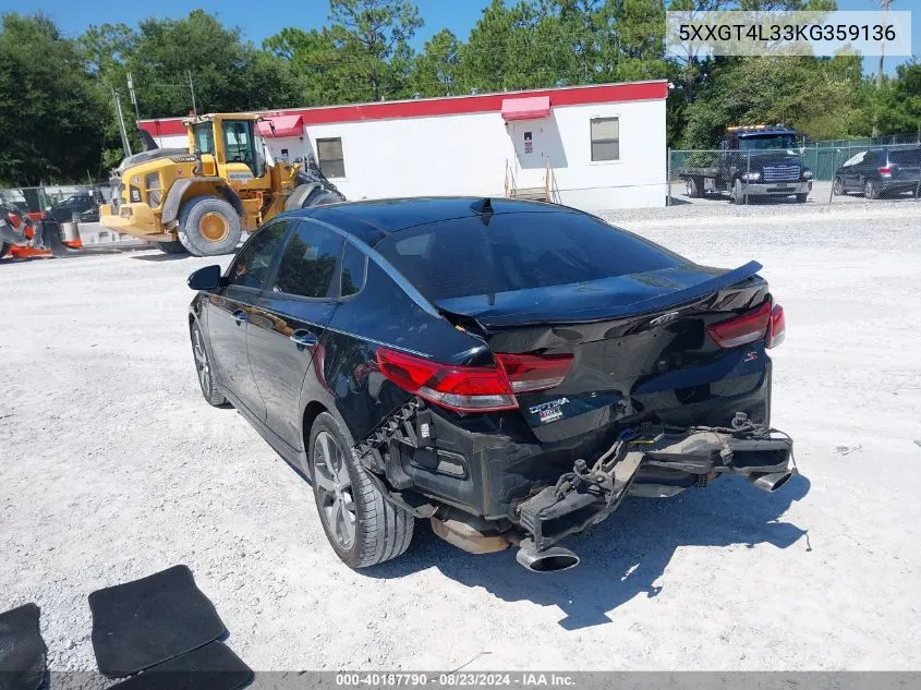 2019 Kia Optima S VIN: 5XXGT4L33KG359136 Lot: 40187790