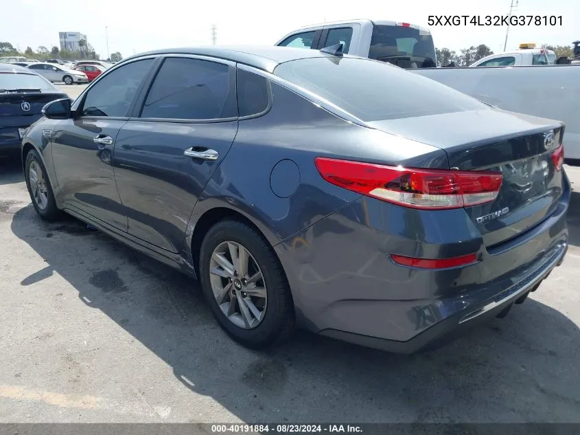 5XXGT4L32KG378101 2019 Kia Optima Lx