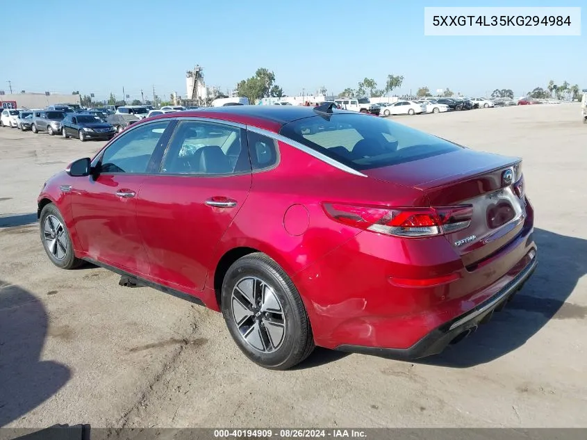 5XXGT4L35KG294984 2019 Kia Optima S