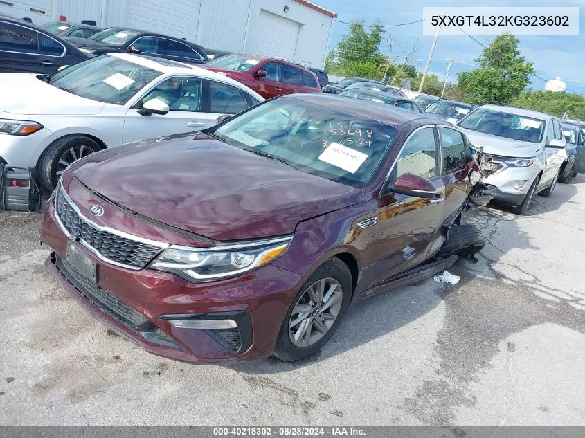 2019 Kia Optima Lx VIN: 5XXGT4L32KG323602 Lot: 40218302