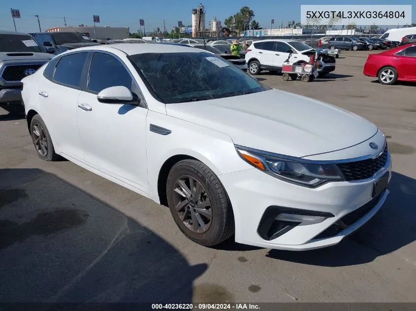 2019 Kia Optima Lx VIN: 5XXGT4L3XKG364804 Lot: 40236220