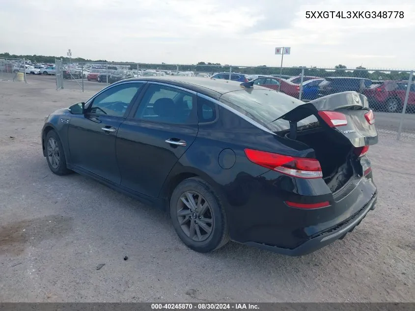 5XXGT4L3XKG348778 2019 Kia Optima Lx