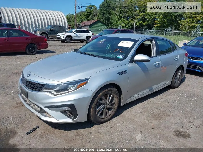 5XXGT4L34KG343611 2019 Kia Optima Lx