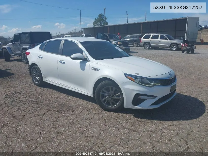 2019 Kia Optima Lx VIN: 5XXGT4L33KG317257 Lot: 40254710