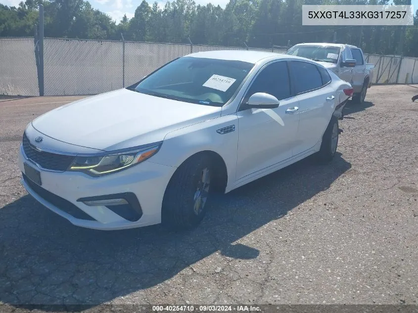 5XXGT4L33KG317257 2019 Kia Optima Lx