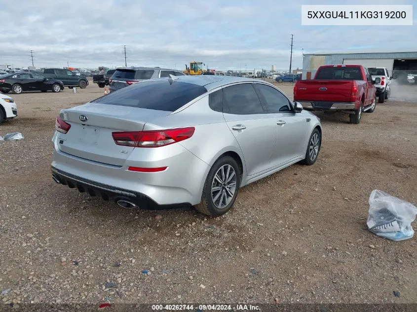 2019 Kia Optima Ex VIN: 5XXGU4L11KG319200 Lot: 40262744