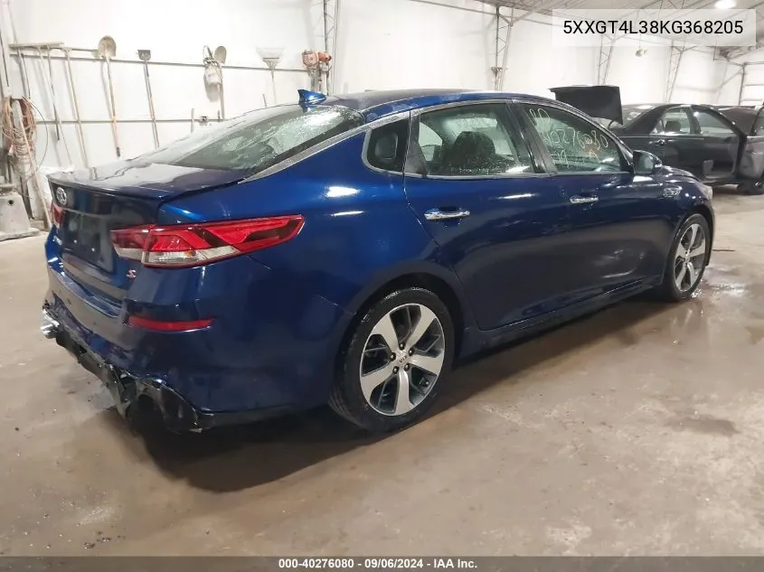 5XXGT4L38KG368205 2019 Kia Optima S