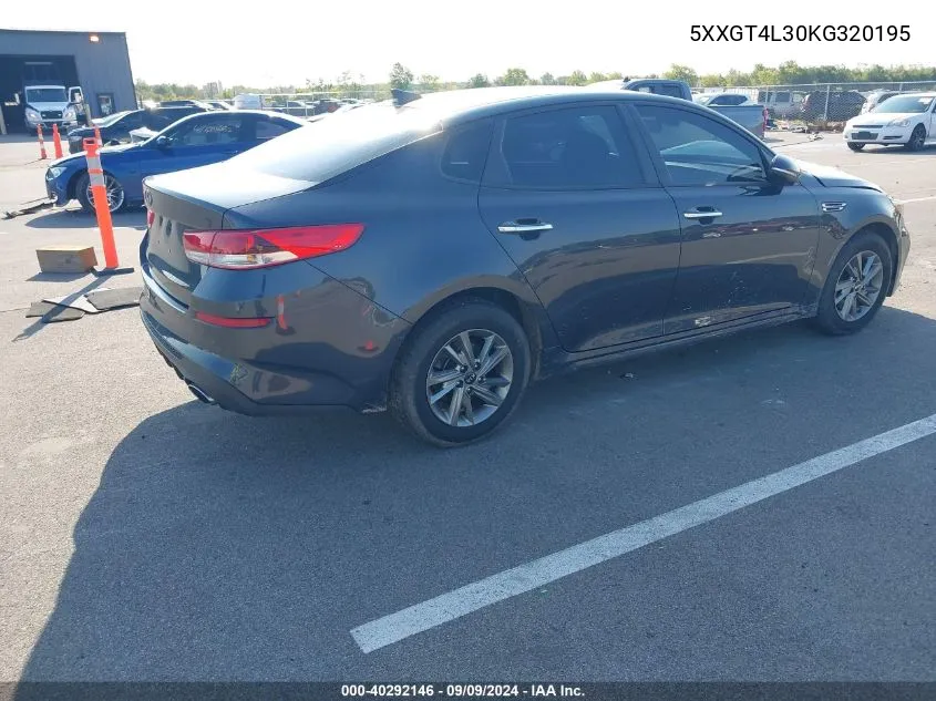 2019 Kia Optima Lx VIN: 5XXGT4L30KG320195 Lot: 40292146