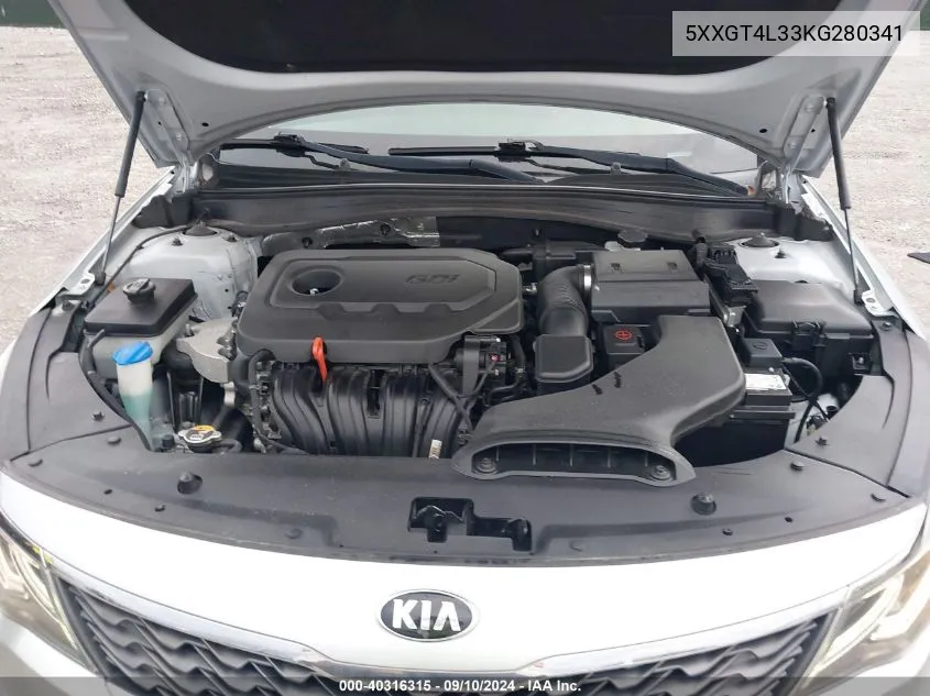 5XXGT4L33KG280341 2019 Kia Optima Lx