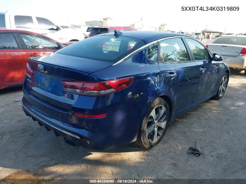 5XXGT4L34KG319809 2019 Kia Optima S