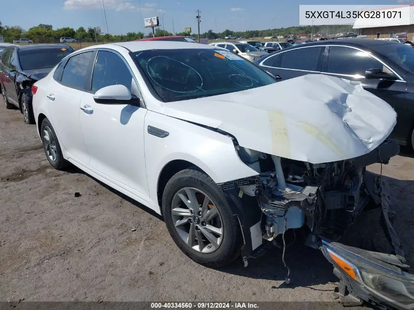 5XXGT4L35KG281071 2019 Kia Optima Lx