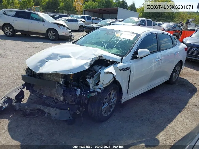 5XXGT4L35KG281071 2019 Kia Optima Lx