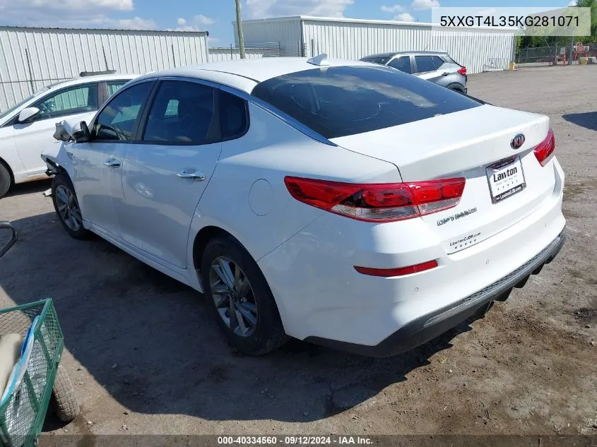 2019 Kia Optima Lx VIN: 5XXGT4L35KG281071 Lot: 40334560