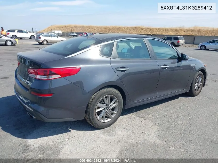 2019 Kia Optima Lx VIN: 5XXGT4L31KG289412 Lot: 40342892