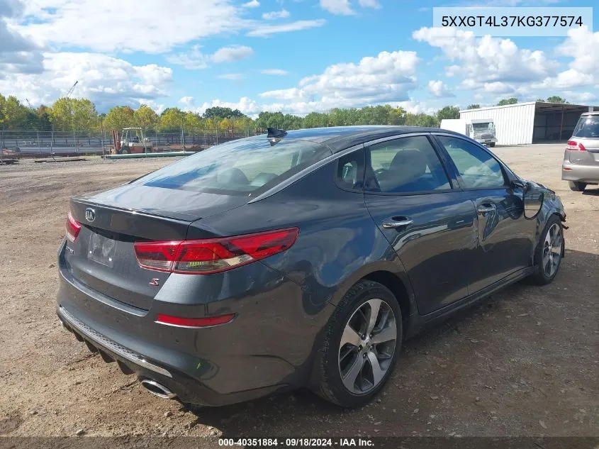 5XXGT4L37KG377574 2019 Kia Optima S