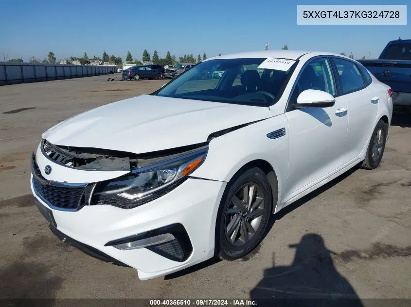 2019 Kia Optima Lx VIN: 5XXGT4L37KG324728 Lot: 40355510