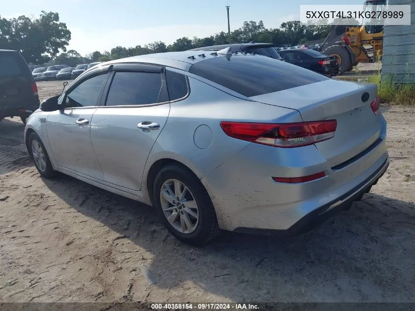 5XXGT4L31KG278989 2019 Kia Optima Lx