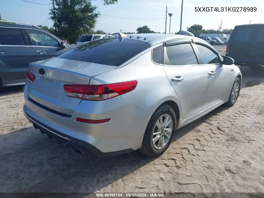 2019 Kia Optima Lx/S VIN: 5XXGT4L31KG278989 Lot: 40358154