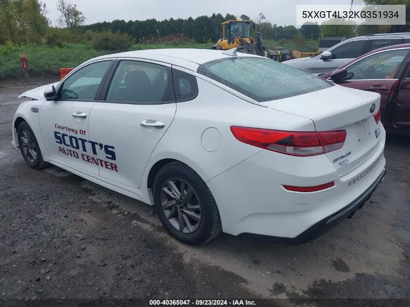 2019 Kia Optima Lx VIN: 5XXGT4L32KG351934 Lot: 40365047