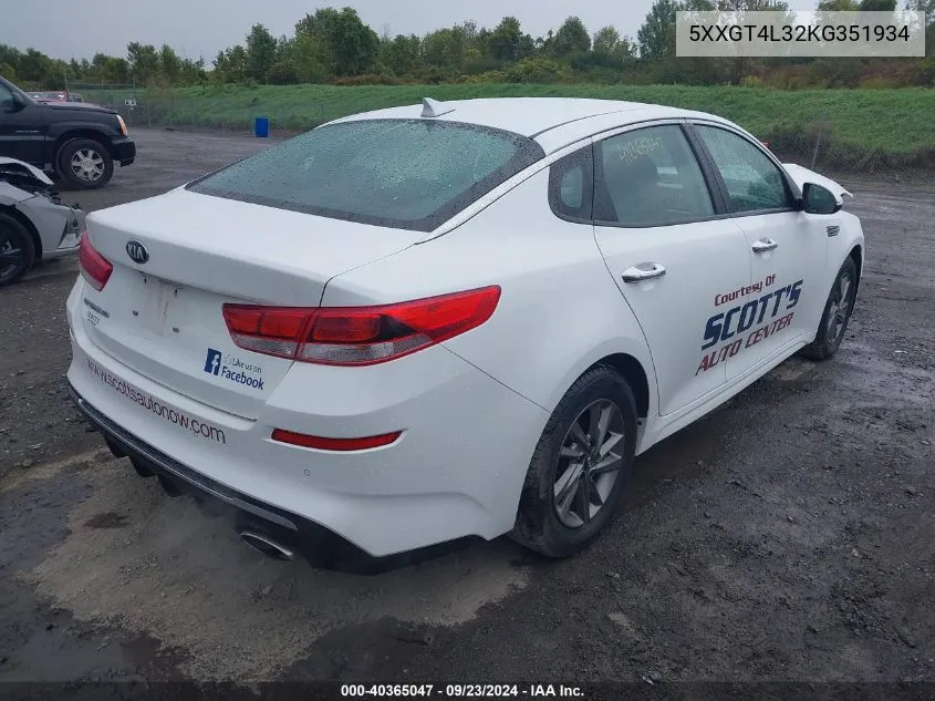 5XXGT4L32KG351934 2019 Kia Optima Lx