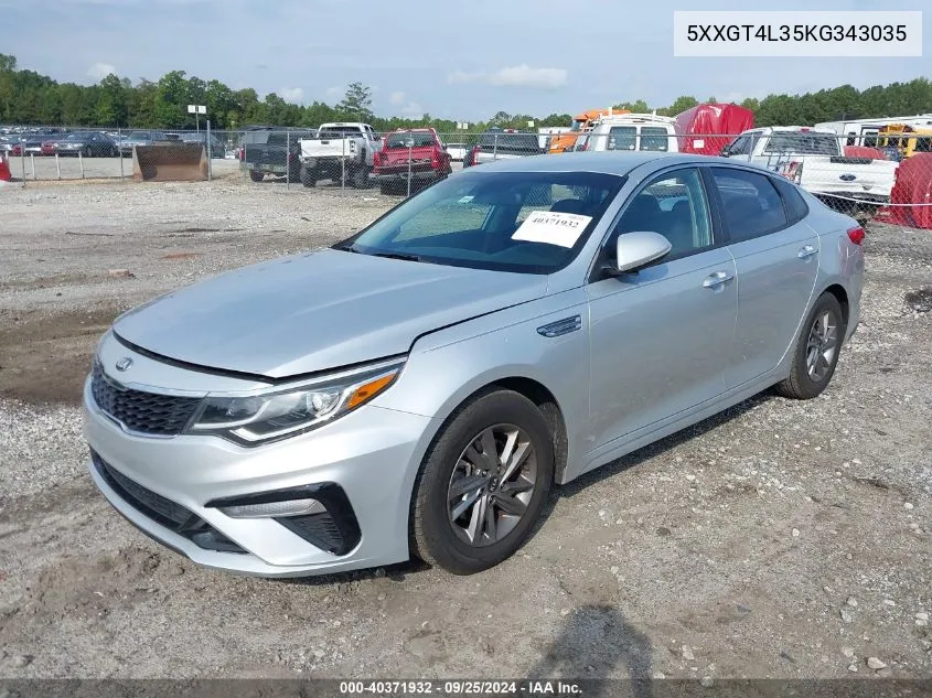 2019 Kia Optima Lx VIN: 5XXGT4L35KG343035 Lot: 40371932