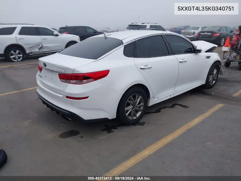 2019 Kia Optima Lx VIN: 5XXGT4L35KG340751 Lot: 40373412