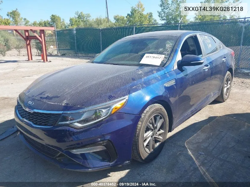 5XXGT4L39KG281218 2019 Kia Optima Lx