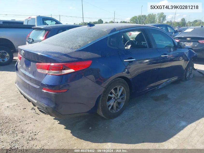 5XXGT4L39KG281218 2019 Kia Optima Lx