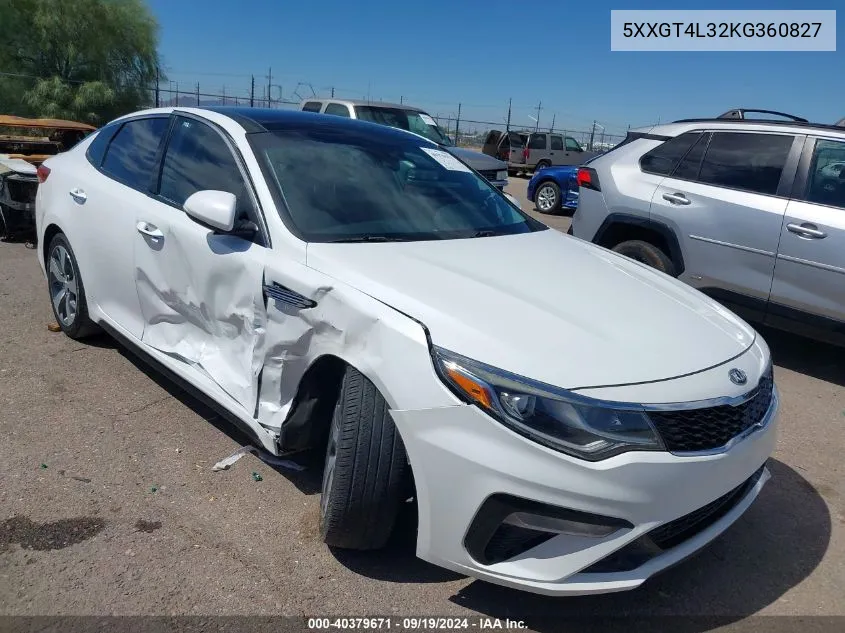 2019 Kia Optima S VIN: 5XXGT4L32KG360827 Lot: 40379671