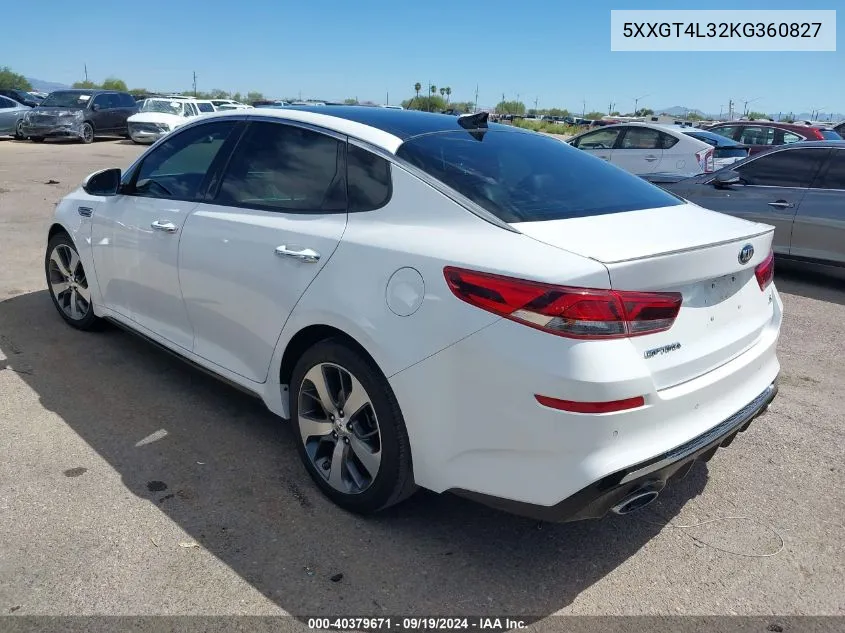 2019 Kia Optima S VIN: 5XXGT4L32KG360827 Lot: 40379671