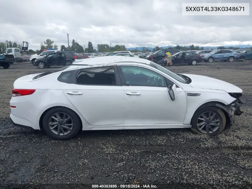 2019 Kia Optima Lx VIN: 5XXGT4L33KG348671 Lot: 40383695