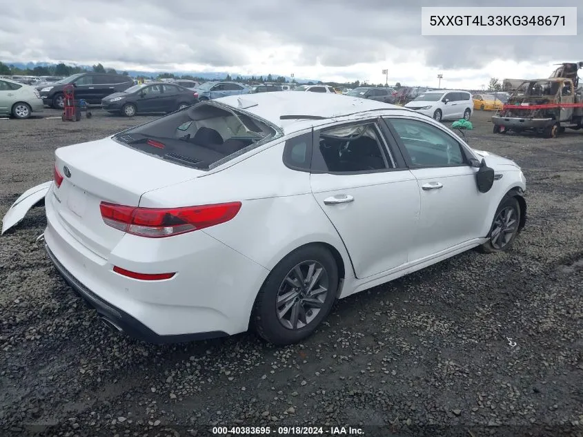 2019 Kia Optima Lx VIN: 5XXGT4L33KG348671 Lot: 40383695