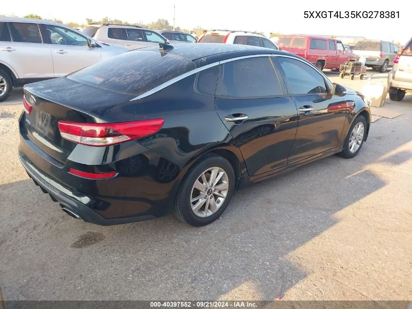 5XXGT4L35KG278381 2019 Kia Optima Lx