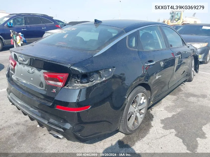 2019 Kia Optima S VIN: 5XXGT4L39KG369279 Lot: 40402989