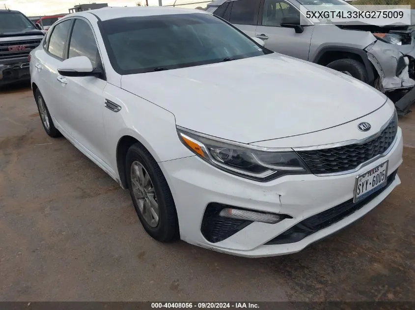 5XXGT4L33KG275009 2019 Kia Optima Lx