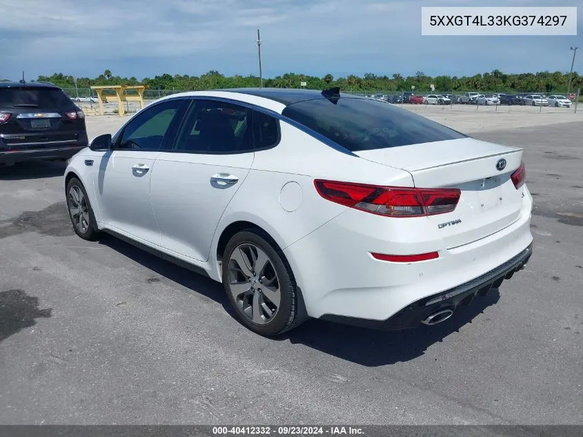 2019 Kia Optima S VIN: 5XXGT4L33KG374297 Lot: 40412332