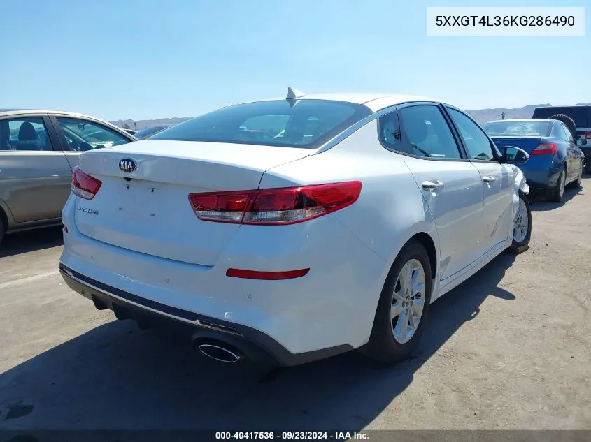 2019 Kia Optima Lx VIN: 5XXGT4L36KG286490 Lot: 40417536