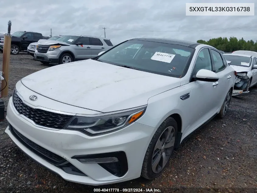 2019 Kia Optima S VIN: 5XXGT4L33KG316738 Lot: 40417778