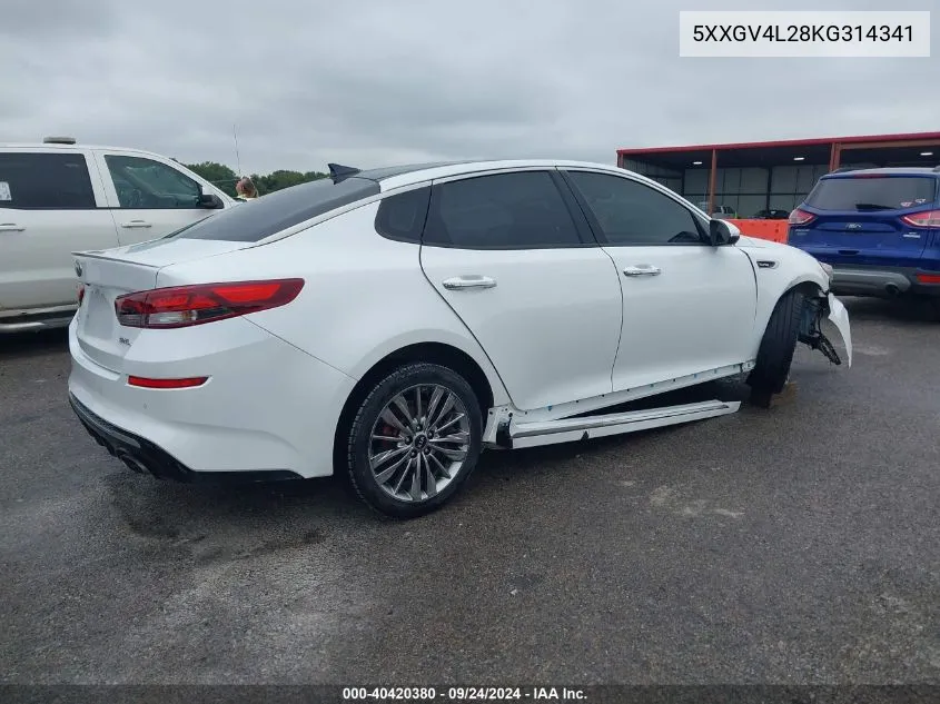 2019 Kia Optima Sx Turbo VIN: 5XXGV4L28KG314341 Lot: 40420380