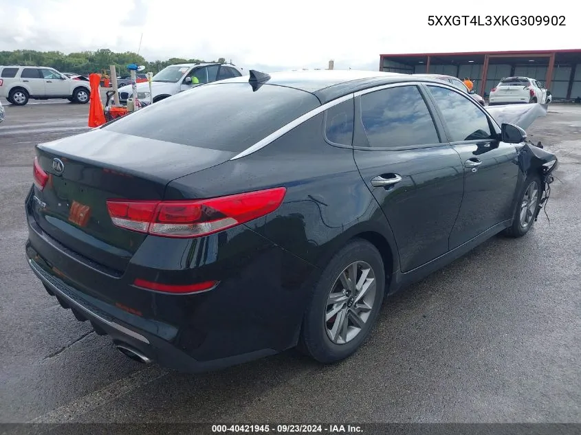 2019 Kia Optima Lx VIN: 5XXGT4L3XKG309902 Lot: 40421945