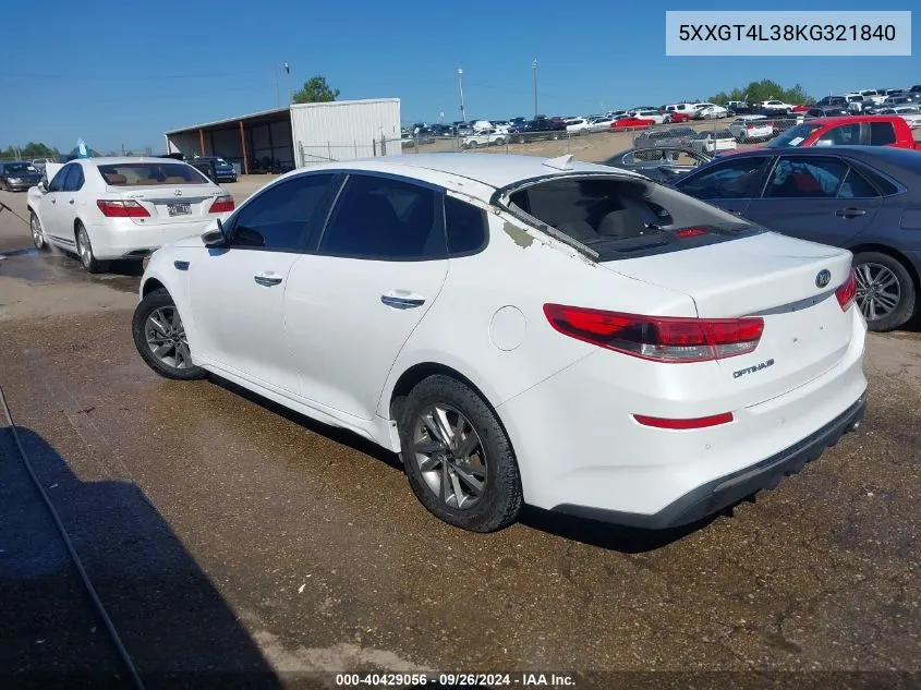 5XXGT4L38KG321840 2019 Kia Optima Lx