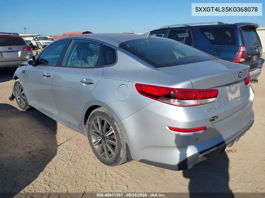 2019 Kia Optima Lx VIN: 5XXGT4L35KG368078 Lot: 40431301