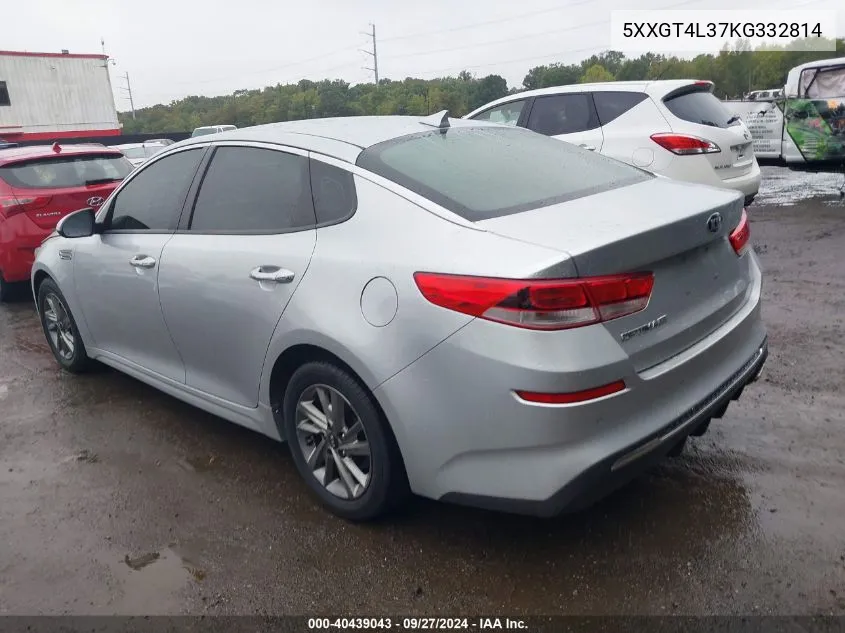 2019 Kia Optima Lx VIN: 5XXGT4L37KG332814 Lot: 40439043