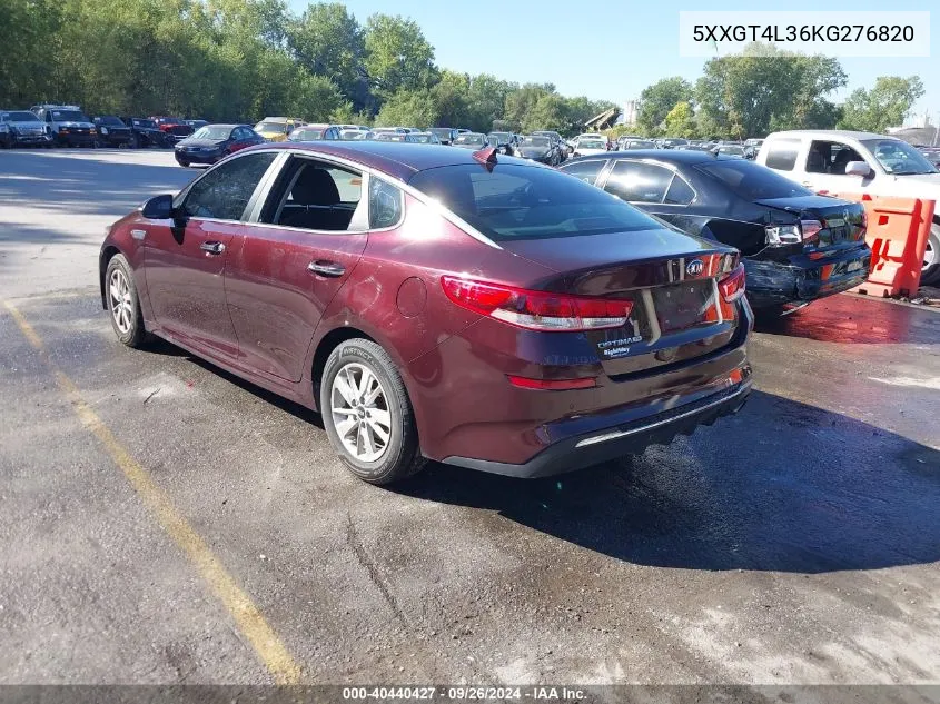 2019 Kia Optima Lx VIN: 5XXGT4L36KG276820 Lot: 40440427